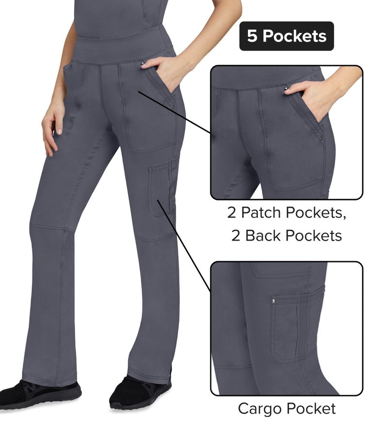 Healing Hands Women's Scrub Pant Tori Cargo Bottoms with 5 Pockets and 2-Way Stretch Fabric 9133, S, Pewter - Image 4